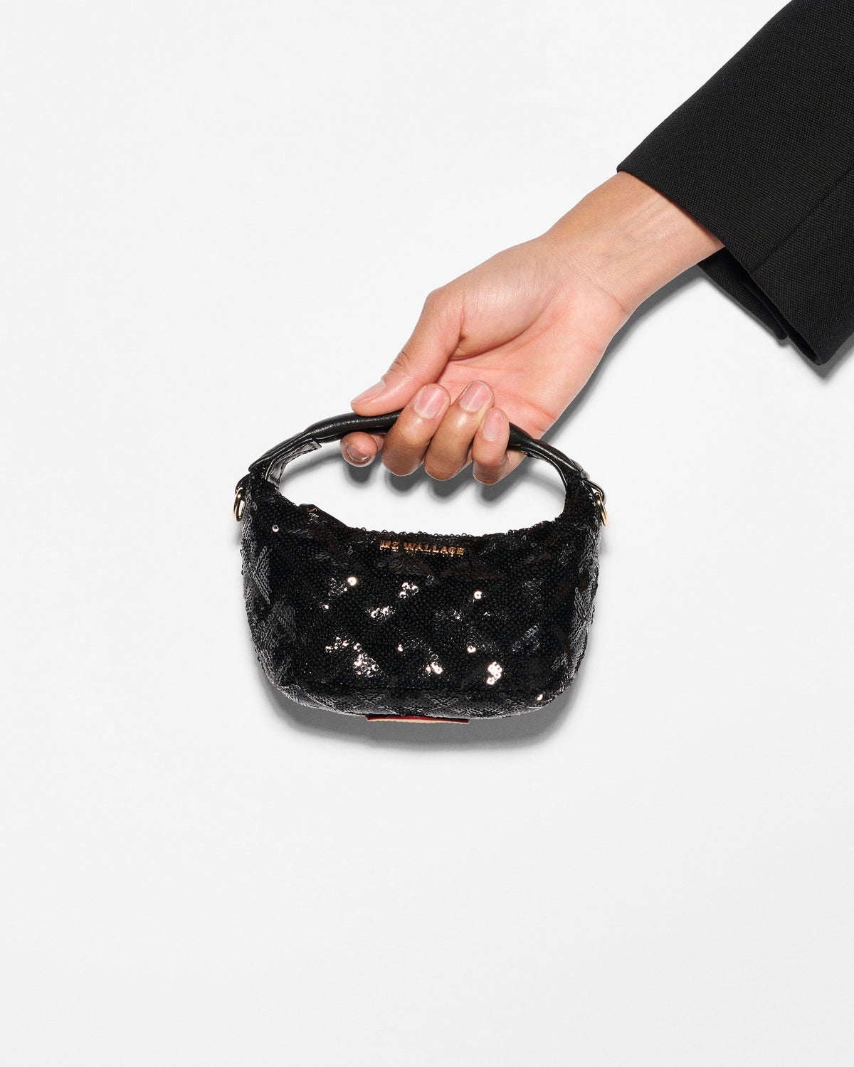 Black Sequin Micro Hobo