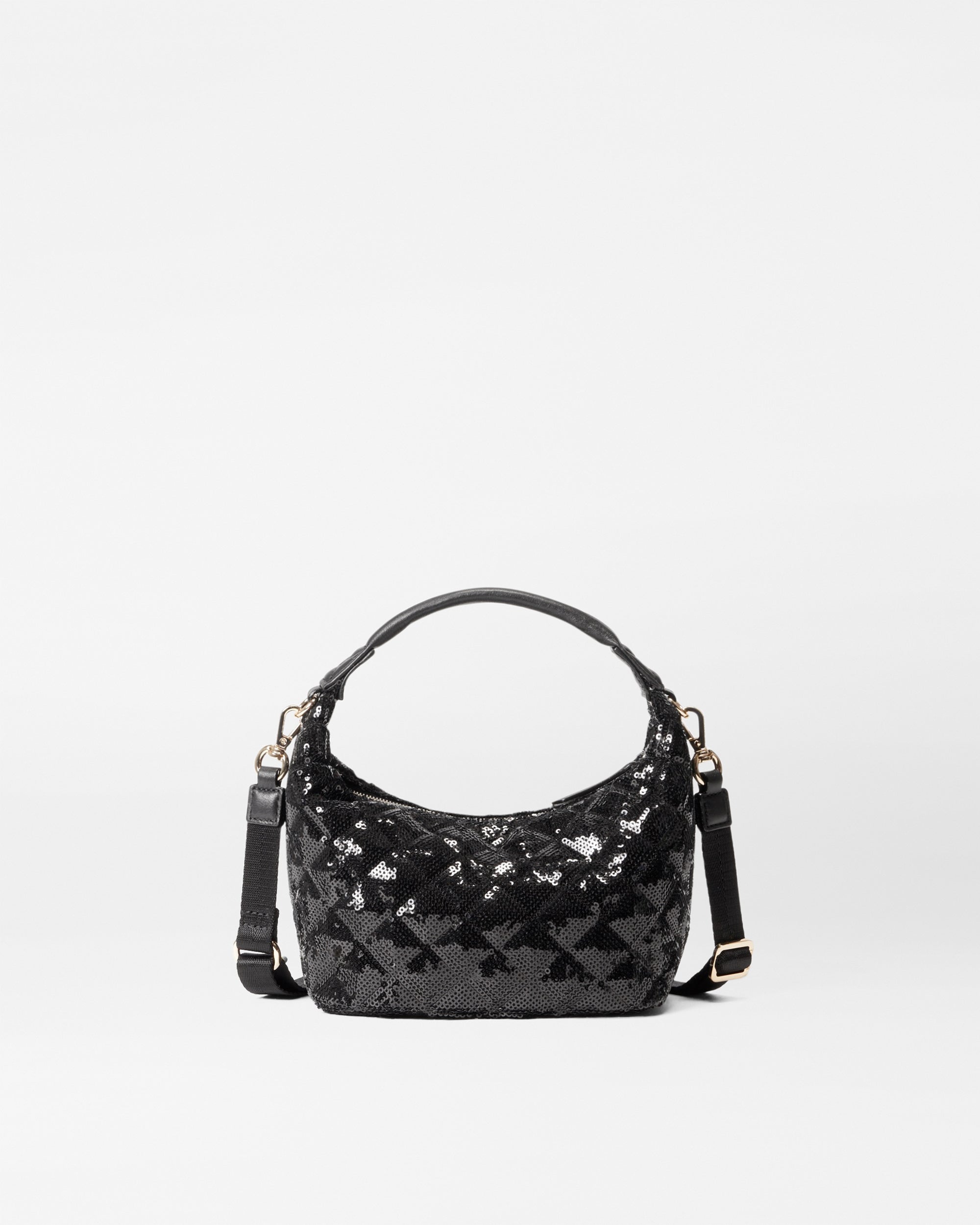 Black Sequin Mini Hobo