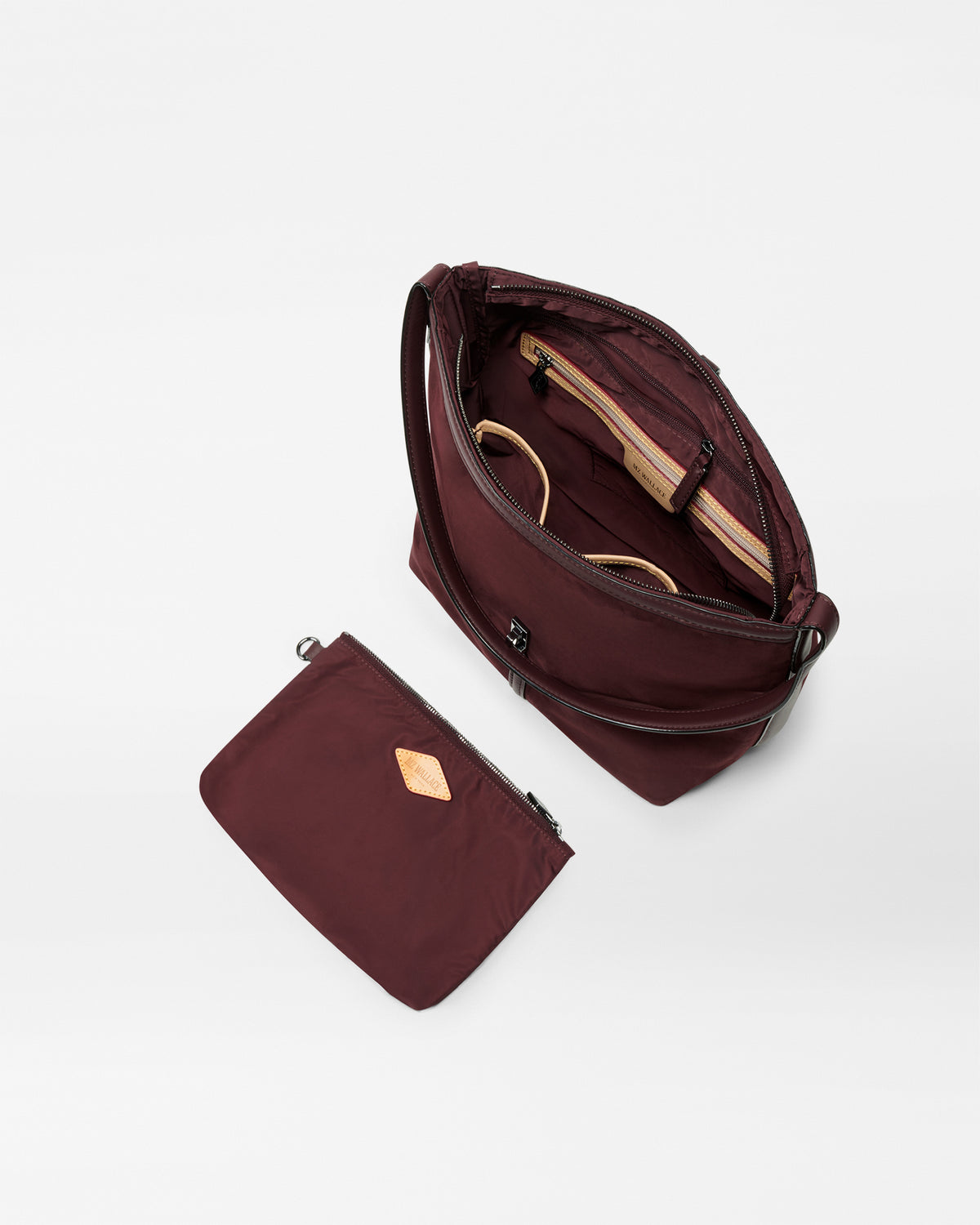 Wine Nubuck Small Astor Hobo - 4