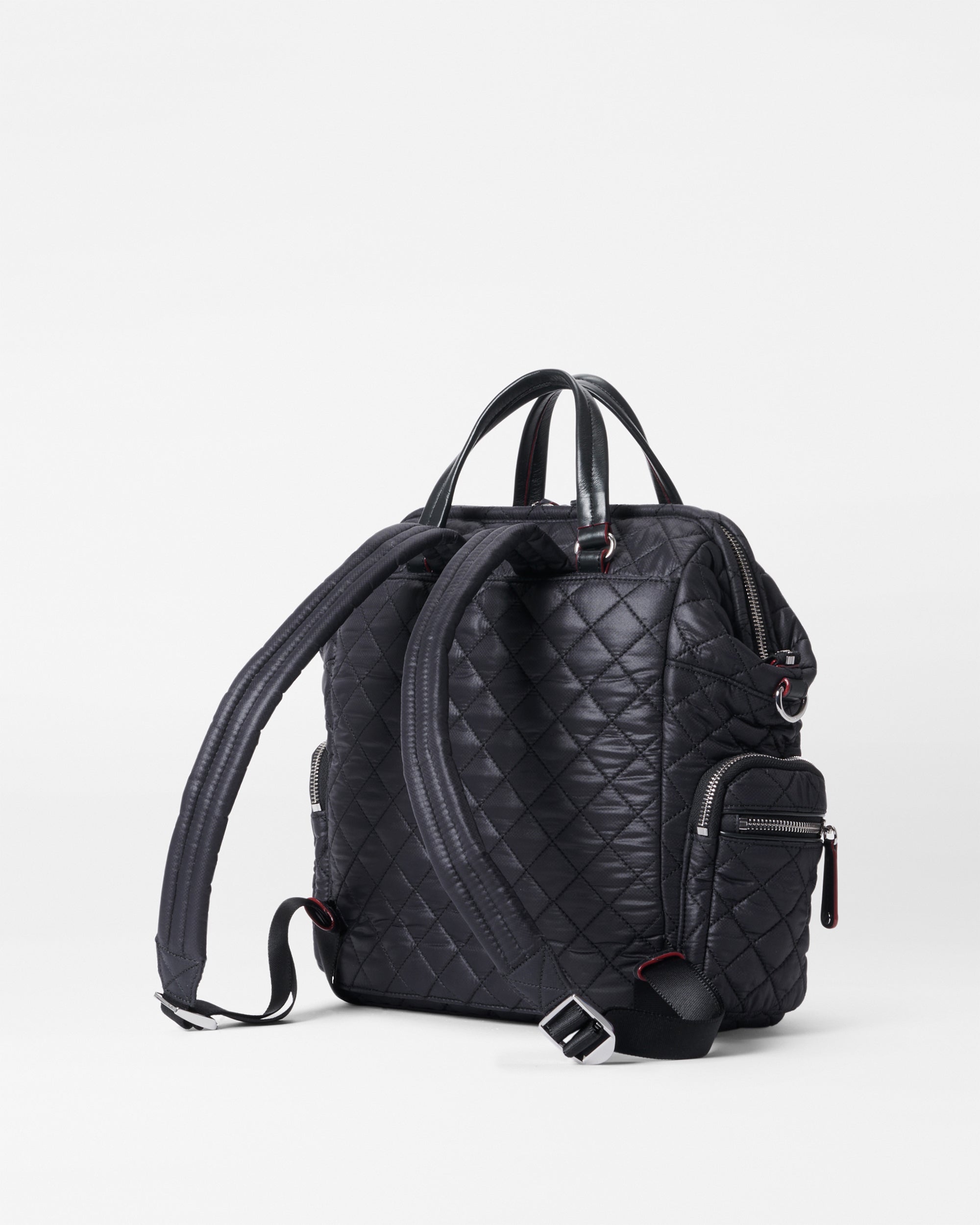 Crosby Frame Quilted Backpack in Black MZ Wallace