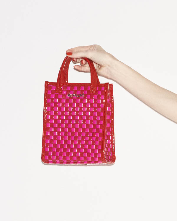 Candy Lacquer Micro Woven Box Tote - 2