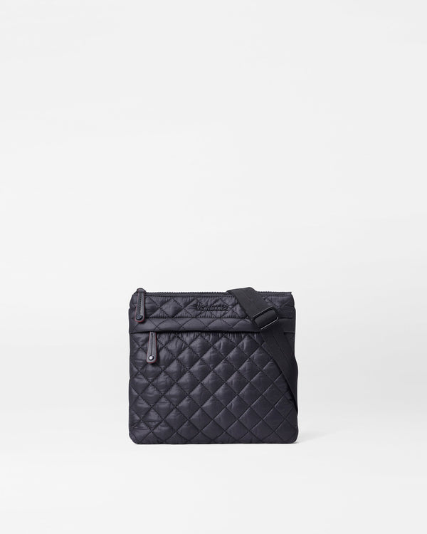 Metro Flat Crossbody-Black