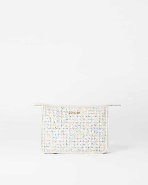 White Boucle Metro Clutch