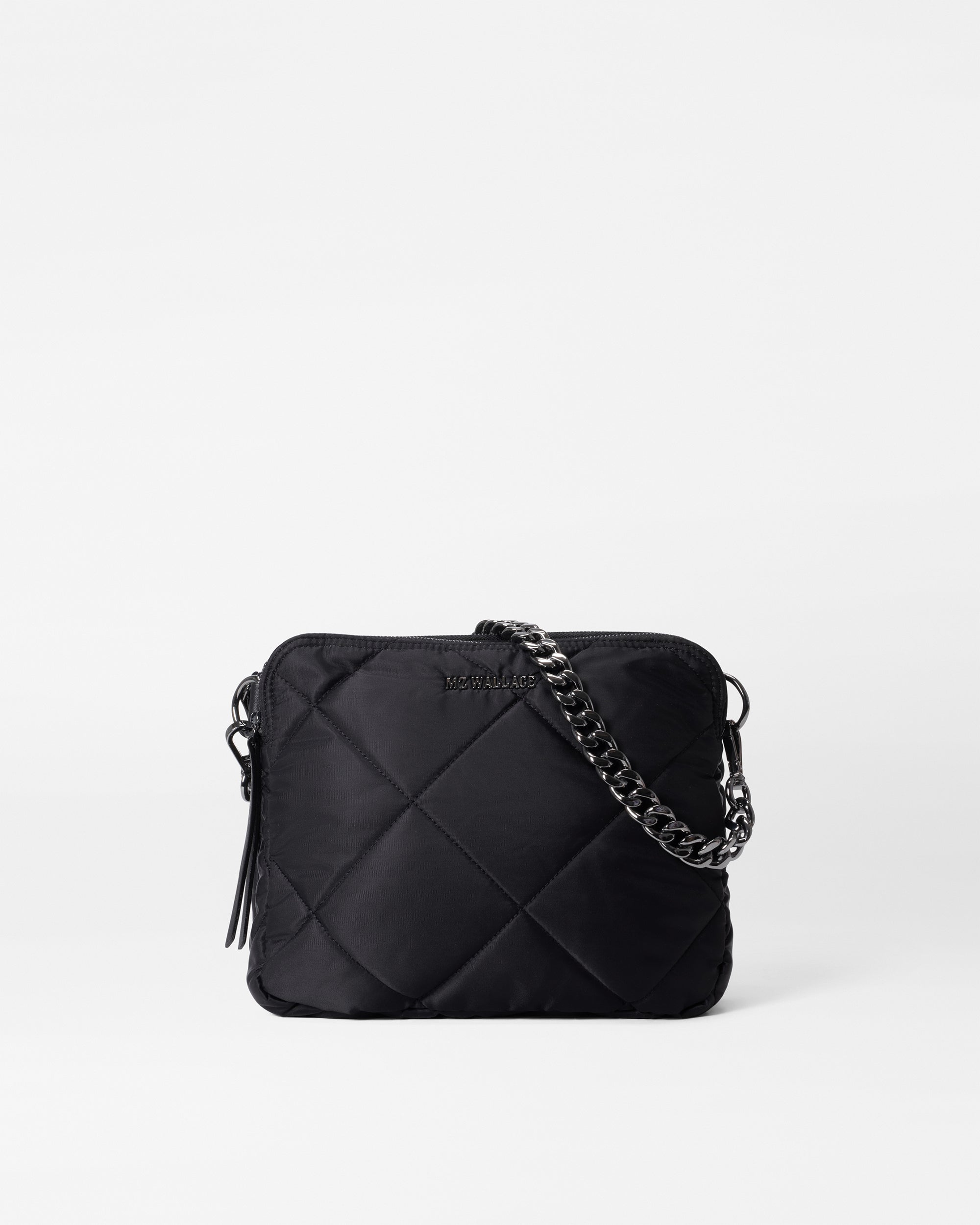 Guess Women's Noelle Handbag Black Quilted Camera Crossbody Bag | JoyLot.com