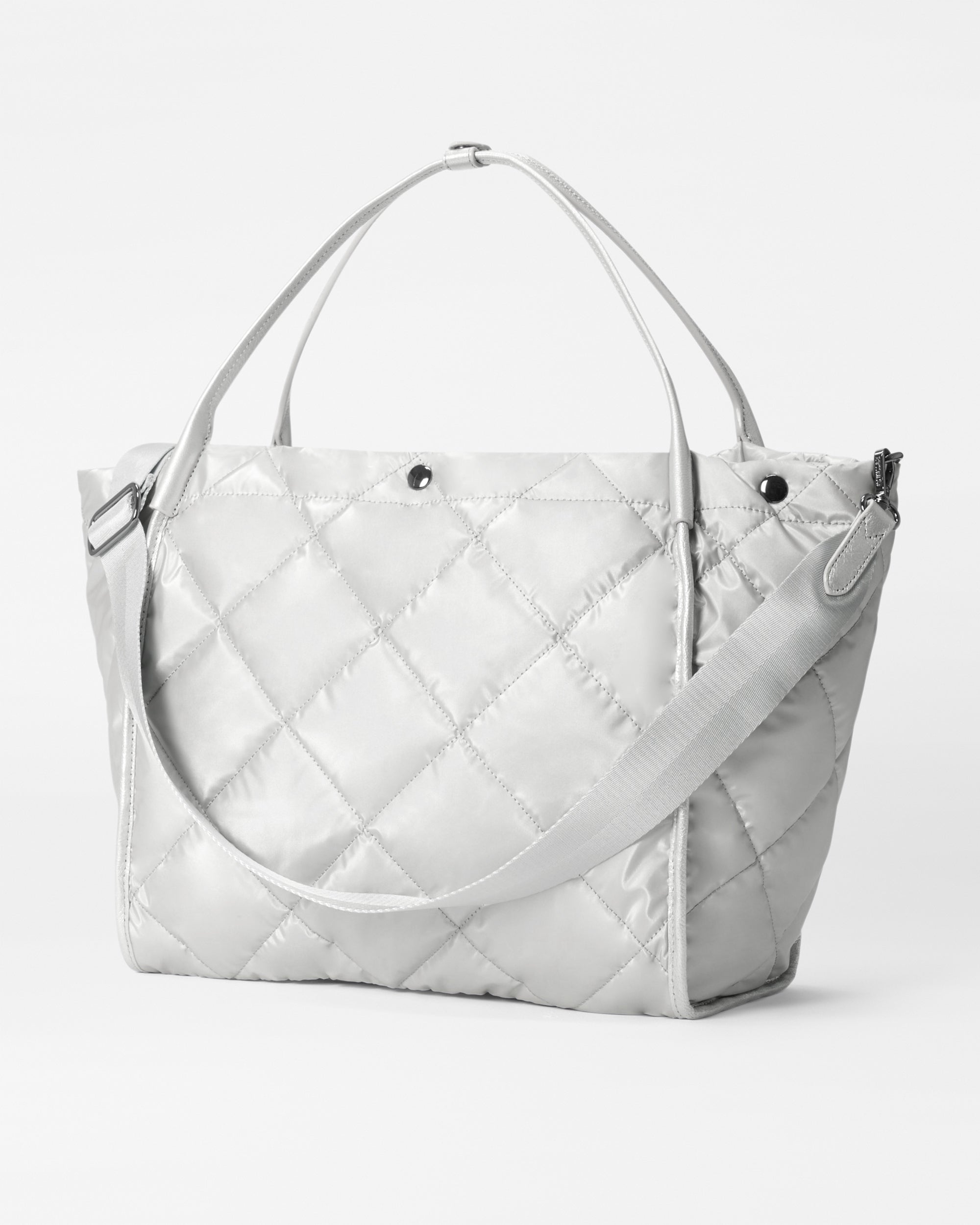 Oyster Metallic Large Madison Shopper