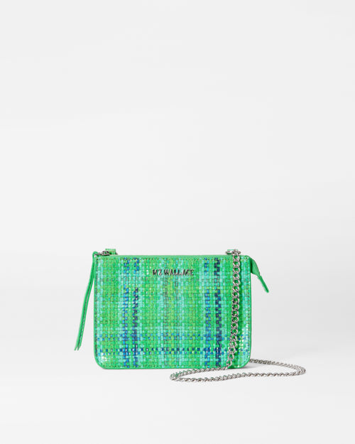 Green Spring Plaid Mini Leather Crossbody