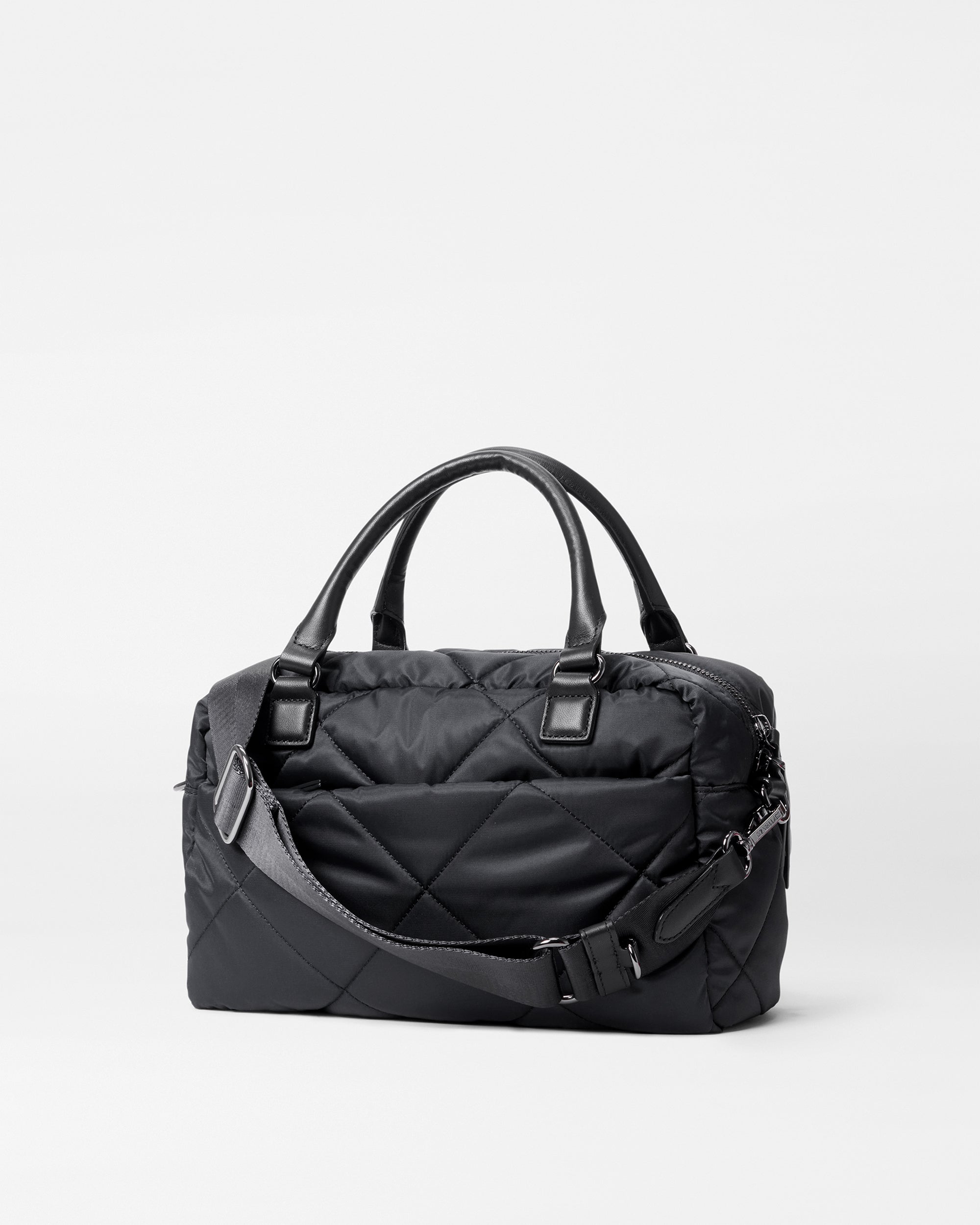 MZ Wallace Medium Quilted Madison Satchel Black