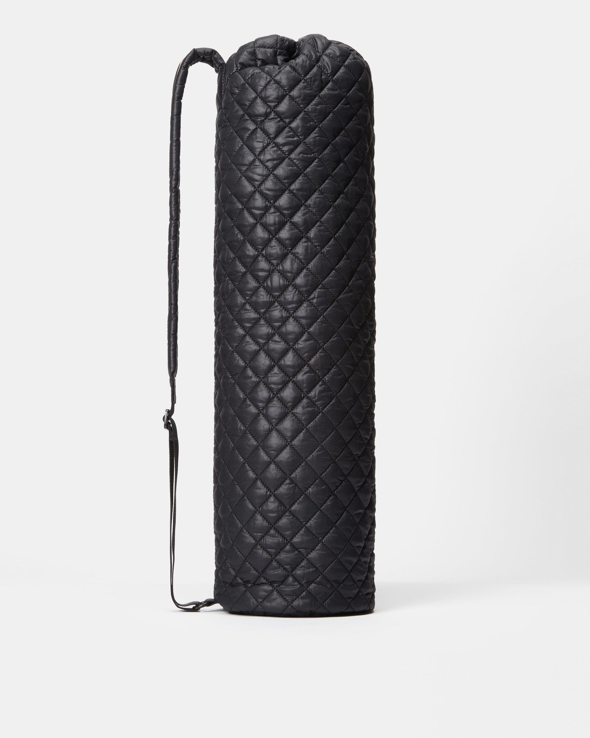 South Beach quilted yoga mat bag in black